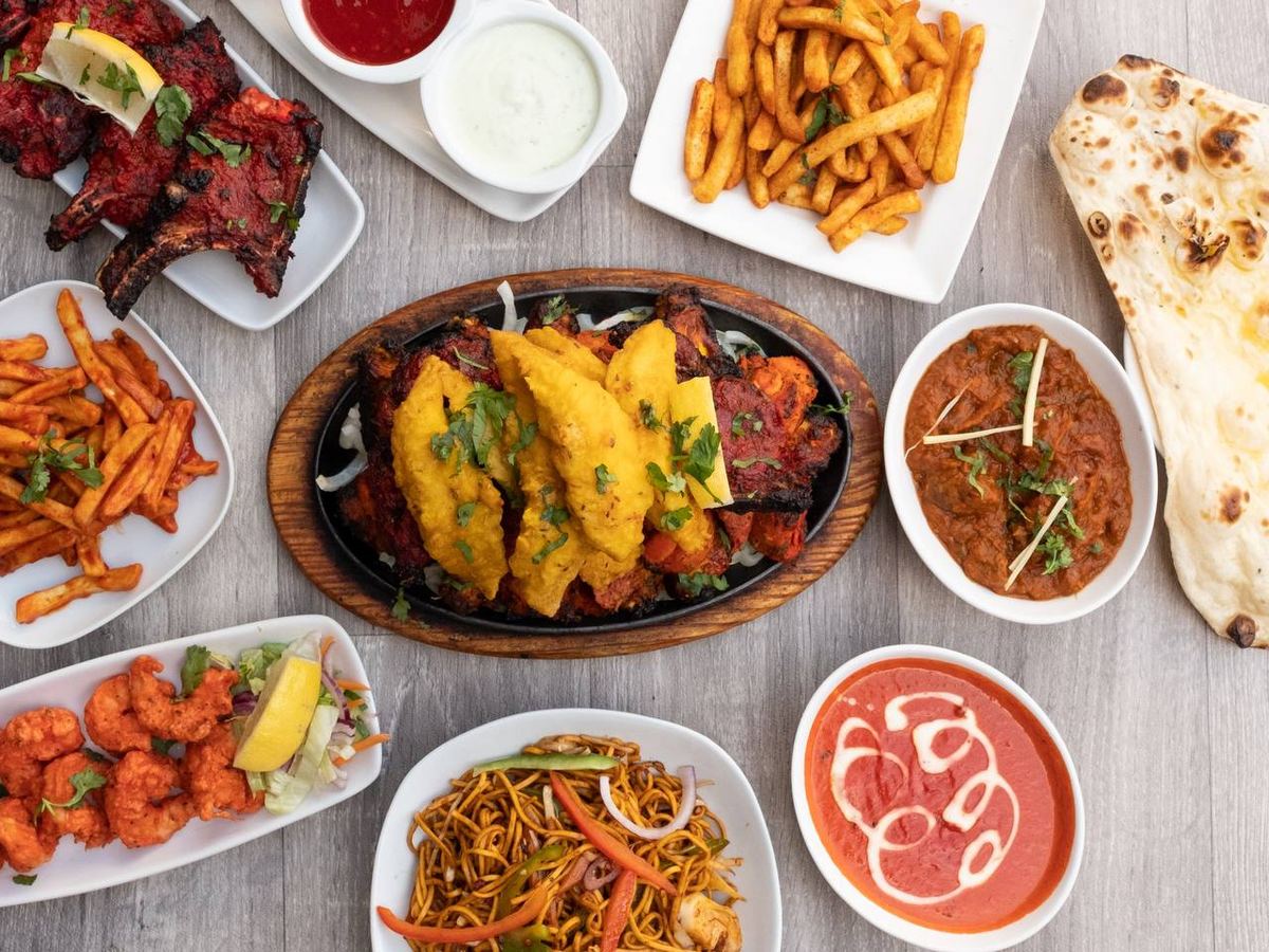 Indian feast spread